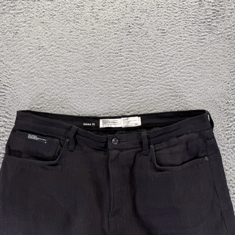 Vintage Rocawear Shorts Mens 38 Black Cotton Denim Bermuda Baggy Loose Workwear